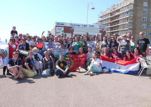 Keane fans outside the Sovereign Light Cafe in Bexhill. Picture taken by Wayne Thomson.
