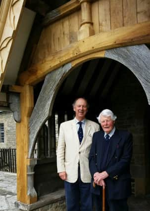 Michael Tibbs and Patrick Crosthwaite, joint chairmen of The Friends of St Peter's, at the  service of re-dedication