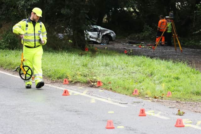 A 22-year-old driver has died at the scene of a crash on the B2146 near Funtington. Picture by Eddie Mitchell