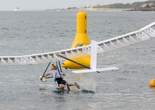 Sean Frawley competes in Worthing Birdman