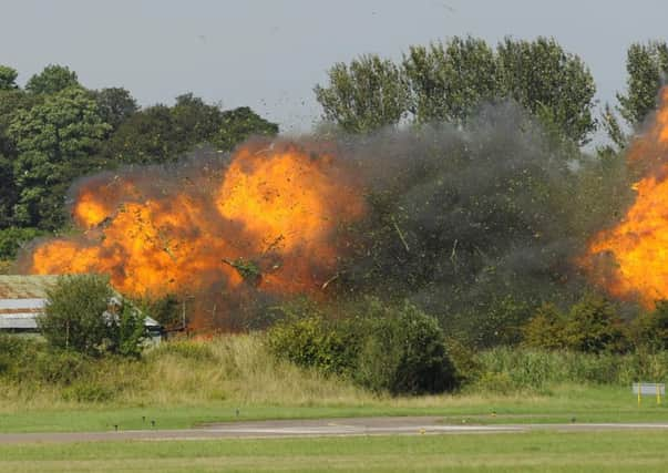 A Hawker Hunter crashed at the Shoreham Air Show. Photo: Eddie Mitchell