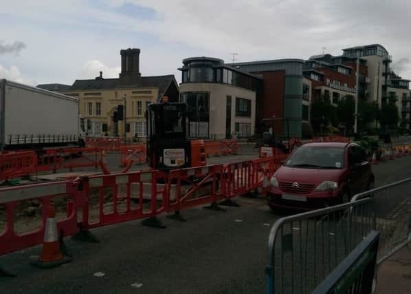 Roadworks in Albion Way.