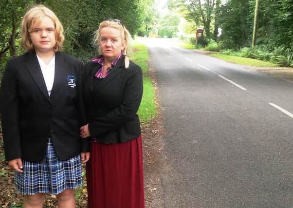 Nicola Hall and her daughter on Bepton Road