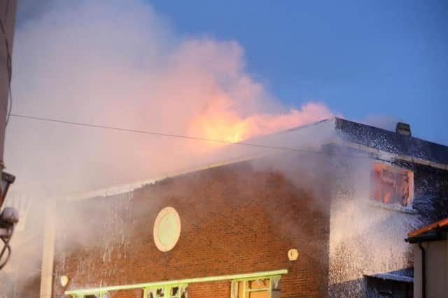 The roof has completely gone and the second floor collapsed