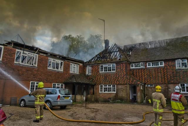 Firefighters battle a serious fire in Copsale. Photo by Eddie Howland