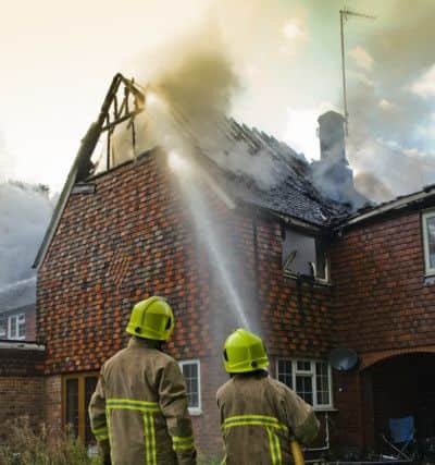 Firefighters battle a serious fire in Copsale. Photo by Eddie Howland