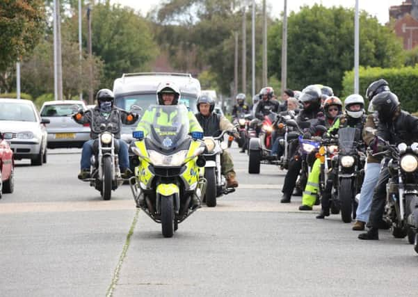 Mark Trussler's funeral procession to Worthing Crematorium