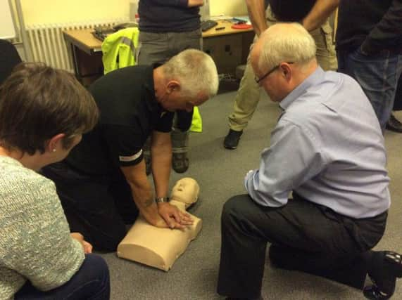 Biker Down workshop held at Uckfield Community Fire Station SUS-150925-112413001