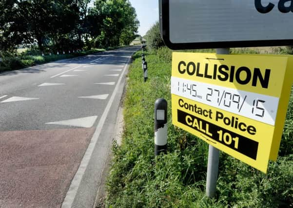 Police collision board after the fatal crash outside Winchelsea