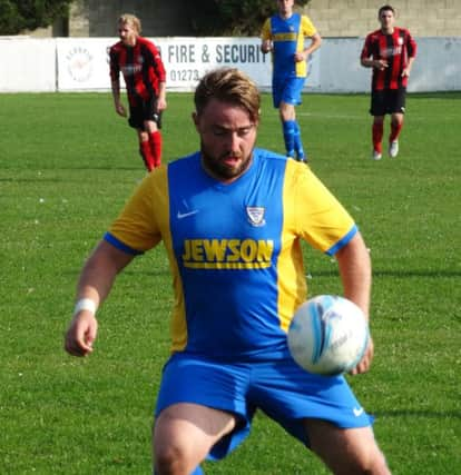 Jordan Woodley could line up for Bexhill United tonight against a Ringmer side which he recently left to join the Pirates. Picture courtesy Mark Killy