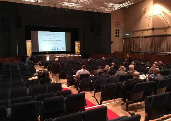 The HS1 meeting was held in the De La Warr Pavilion's auditorium