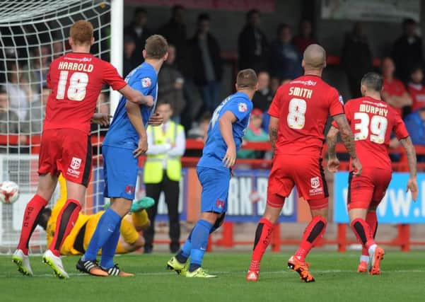 Crawley Town  V Leyton Orient - Crawley score their second goal (Pic by Jon Rigby) SUS-151210-102409008