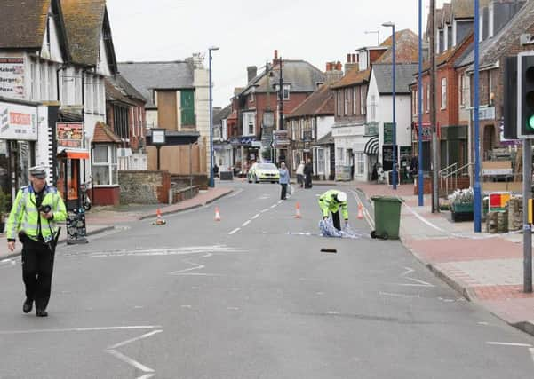 The scene of a collision involving a mobility scooter and a lorry in Selsey High Street PICTURE BY EDDIE MITCHELL SUS-151015-133853001