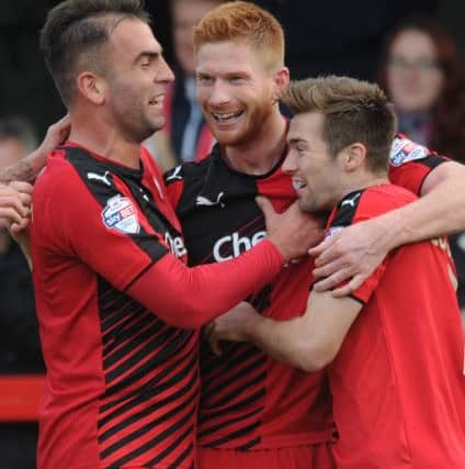 Crawley Town V Luton Town - Matt Harrold celebrates his goal (Pic by Jon Rigby) SUS-151017-181218008