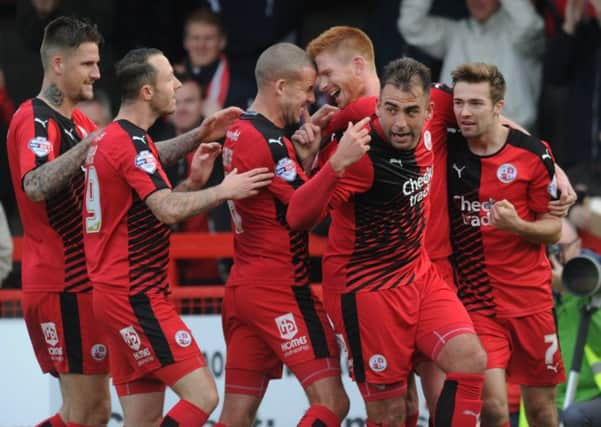 Crawley Town V Luton Town - Matt Harrold celebrates his goal (Pic by Jon Rigby) SUS-151017-181233008