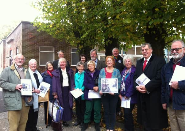 Residents outside County Hall in Chichester having listened to a debate over a petition calling on the county council not to demolish Boxal Bridge (staff photo). SUS-151019-162051001