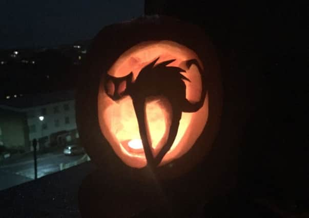 Lizzie Dower's pumpkin on the roof