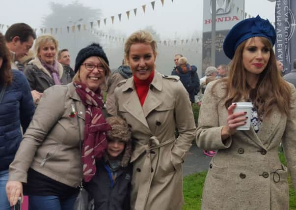 Strictly star Natalie Lowe with fans in Crawley