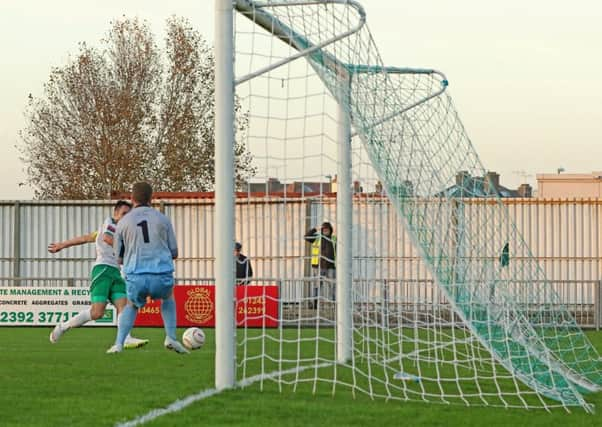 Jason Prior about to net the third against East Grinstead / Picture by Tim Hale