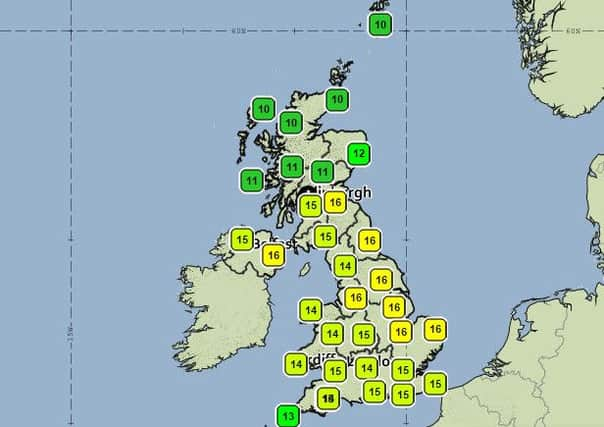 Were set for another unseasonably mild day today, image, Met Office