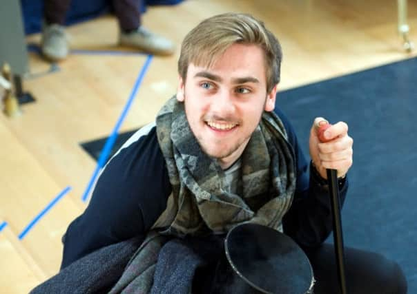 Rehearsals of Chichester Festival Theatre's A Christmas Carol. Sami Green as Bob Cratchit. Photo by Mike Eddowes