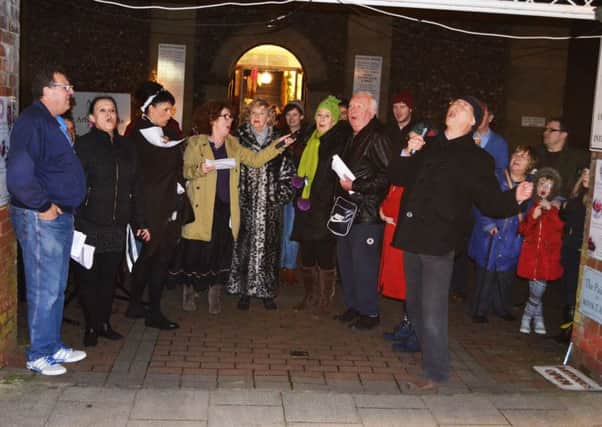 Nineveh House Players singing songs from the pantomime Jack and the Beanstalk