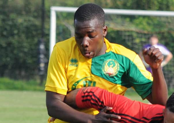 Emmanuel Okunja gave Westfield an early lead in their 2-1 defeat away to Rottingdean Village. Picture courtesy Jon Smalldon