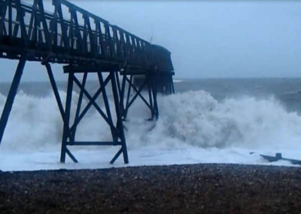 Stormy seas in Selsey on Wednesday