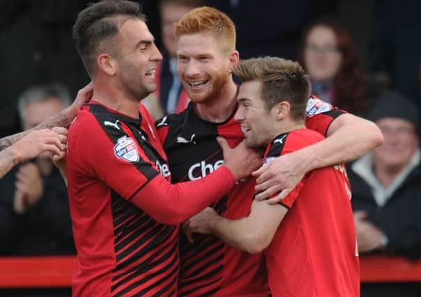 Crawley Town V Luton Town - Matt Harrold celebrates his goal (Pic by Jon Rigby) SUS-151018-212006001