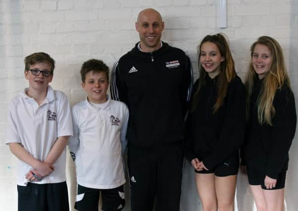 London 2012 Olympian Craig Figes visits The Weald School in Billingshurst