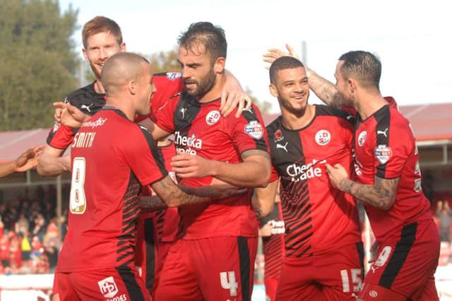 Crawley Town V York City - Simon Walton scores from the penalty spot (Pic by Joe Rigby) SUS-150211-091944008