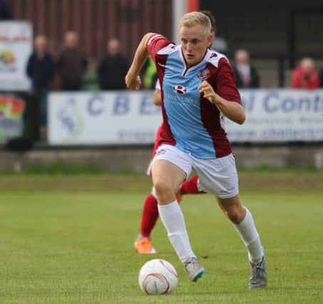 Simon Johnson scored a terrific late equaliser for Hastings United in the 3-3 draw at home to Corinthian-Casuals. Picture courtesy Scott White