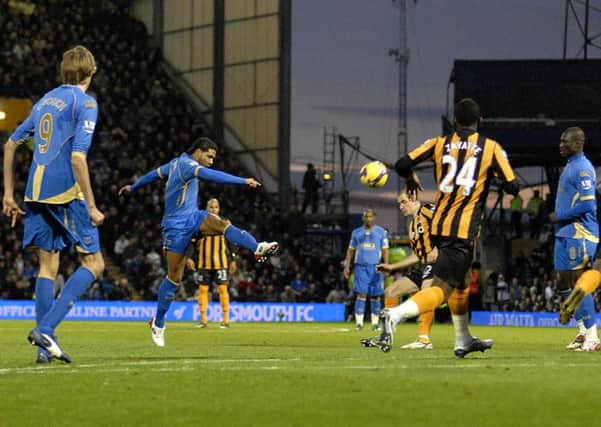 Glen Johnson scores for Pompey against Hull in 2008