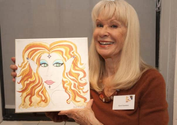 Monty Python actress Carol Cleveland with her work Fairy Queen