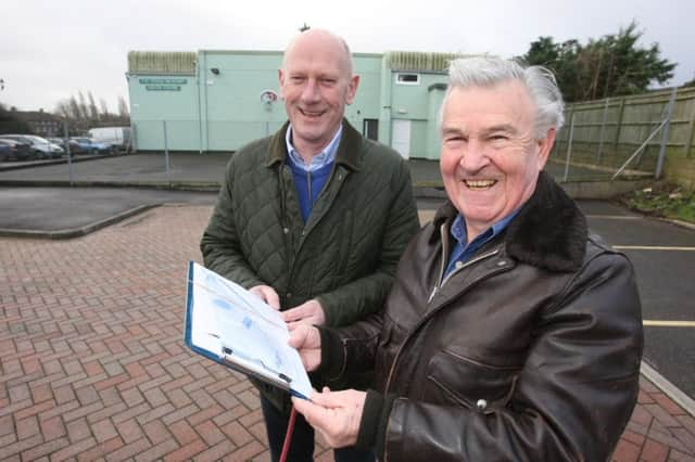 Roger Hanauer, leader of Petworth skatepark project, right, and council chairman Chris Kemp pictured at the youth centre before the latest blow to their plans