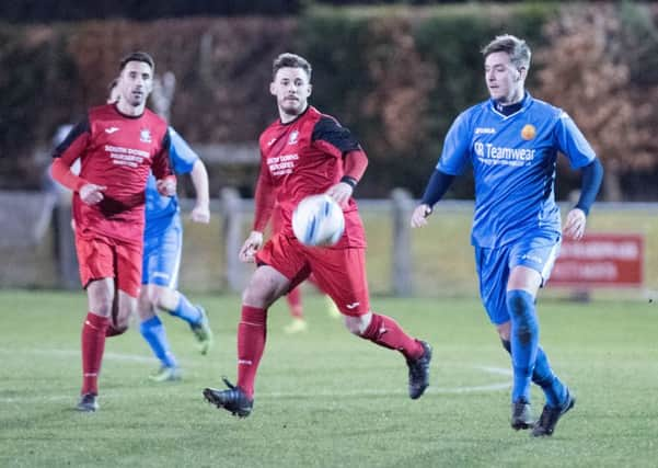 Action from Hassocks v Newhaven. Picture by Phil Westlake