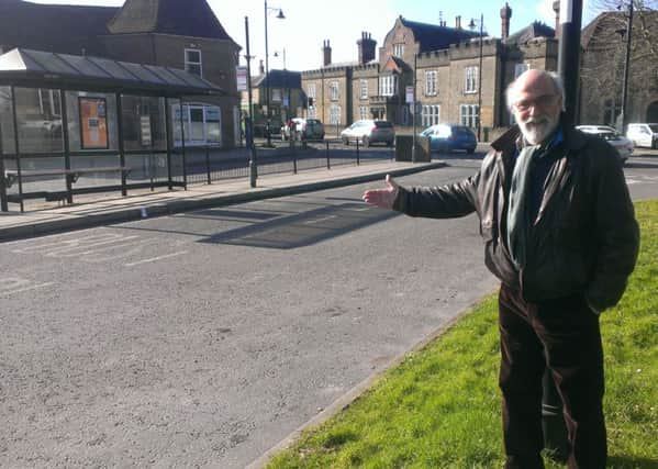 Steve Morley points out the new coach parking space