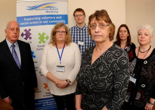 Jaqui Ball, chairman of Voluntary Action Worthing, with staff, trustees and volunteers