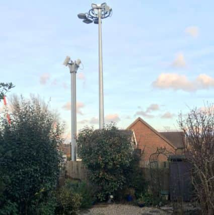 The new Robertsbridge floodlights from Maggie Flegg's garden