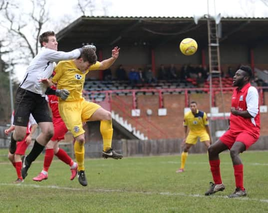 Action from Hastings United's 4-2 win away to Walton & Hersham last weekend. Picture courtesy Scott White