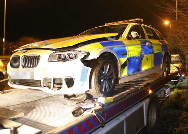 The aftermath of the pursuit on the A27 between Worthing and Sompting