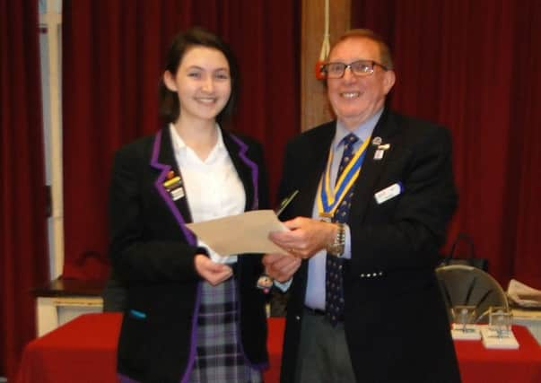 Maddy OMeara receives best vote of thanks from Rotary district governor Frank West