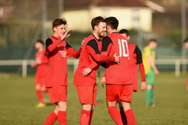 Action from Hailsham Town's 4-4 draw with Hassocks. Picture by Phil Westlake