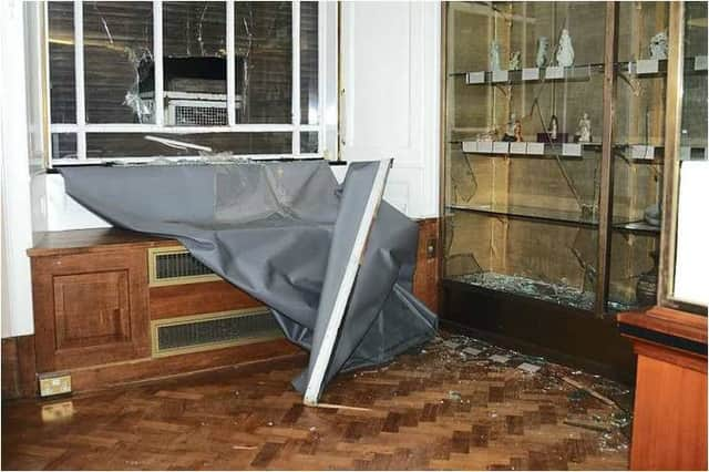 Fitzwilliam Museum burglary entry point. Photo courtesy of Cambridgeshire Police. SUS-160103-094618001