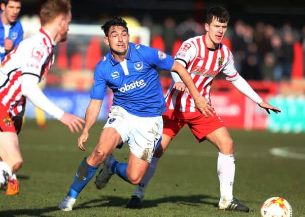 Gary Roberts in action against Stevenage Picture: Joe Pepler