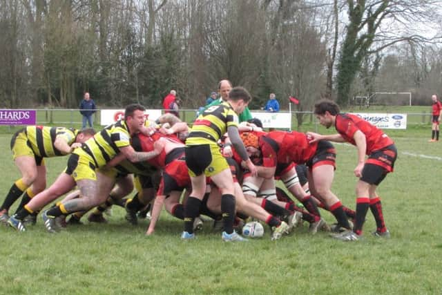 Action from Haywards Heath v Hellingly. Picture by Flinn Herbert