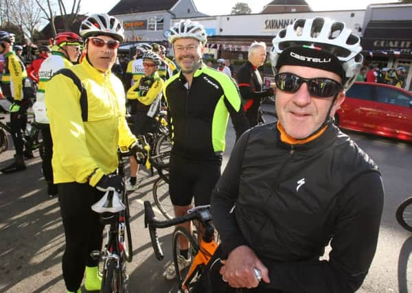 DM161101202a.jpg Haywards Heath Bike Ride 2016. L to R Mark Makepeace, Jon Bevan and Mark Dunn. Photo by Derek Martin SUS-161004-140700008