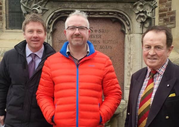 Dr James Walsh (right) with Revd Simon Larkin (centre) and Nick Perry