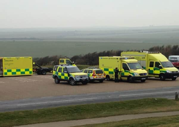 A paraglider was hurt after crashing at Beachy Head.