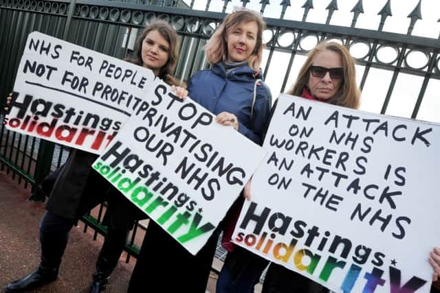 March in support of junior doctors. Hastings. SUS-160416-152240001